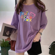 【予約220510】大きいサイズ春夏 韓国 カレッジ風 カジュアル Tシャツ ブラウス LL-4L全10色