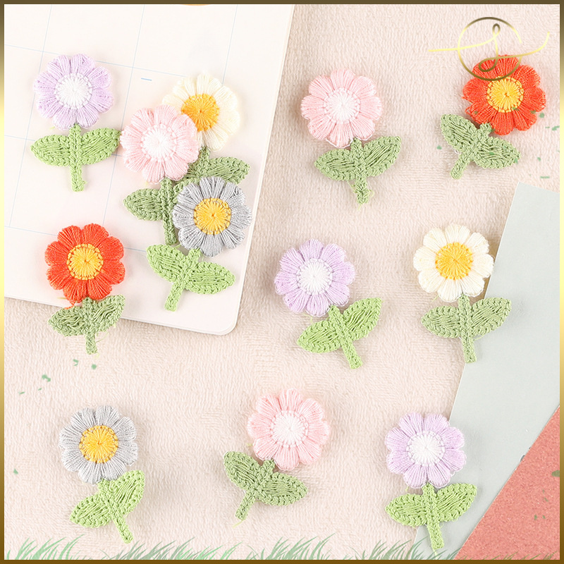 【5種】お花 小花 カラフル 刺繍ワッペン アップリケ ハンドメイド 装飾 補修 DIY服