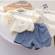 【NEW】2023夏新作   韓国風子供服     Tシャツ+半 ズボン    セットアップ     可愛い  80-130cm