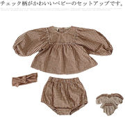 【送料無料】子供服 ベビー服 2点セット(頭飾りなし) 赤ちゃん 女の子 長袖 フリルトッ