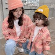 韓国の母と娘の長袖薄手のシャツ春と秋の母と子のシャツ親子シャツ