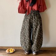 ★Girls★　子供ロングパンツ　花柄ワイドパンツ　90~150cm 　韓国キッズファッション