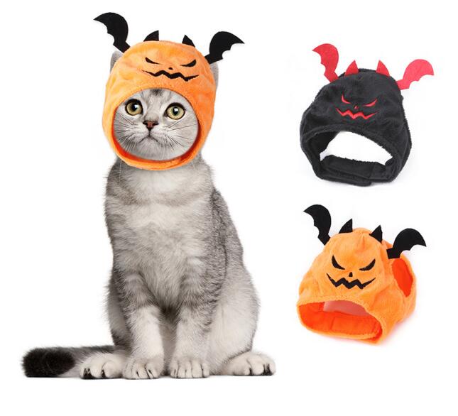 ハロウィンかぼちゃあたま 帽子 被り物 仮装　バットマン グッズ　ペット用品　犬用品　猫用品