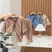 パジャマ 冬 柔らか おしゃれ   子供服 上下セット   厚手 長ズボン ルームウェア 部屋着 モコモコ 暖かい