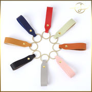 【8色】PUレザーキーホルダー  落下防止 合成皮革 小物 バッグチャーム ギフト おしゃれ