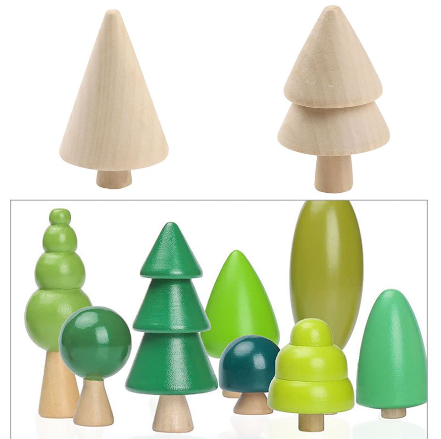 木製 クリスマスツリー 木  木の色  DIY 着色おもちゃ DIY素材 工芸品  手芸材料 手作り素材 70*42mm