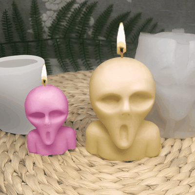 新品 石鹸ローソク アロマキャンドル バスボール素材 レジン枠シリコンモールド ハロウィン 幽霊 蝋燭