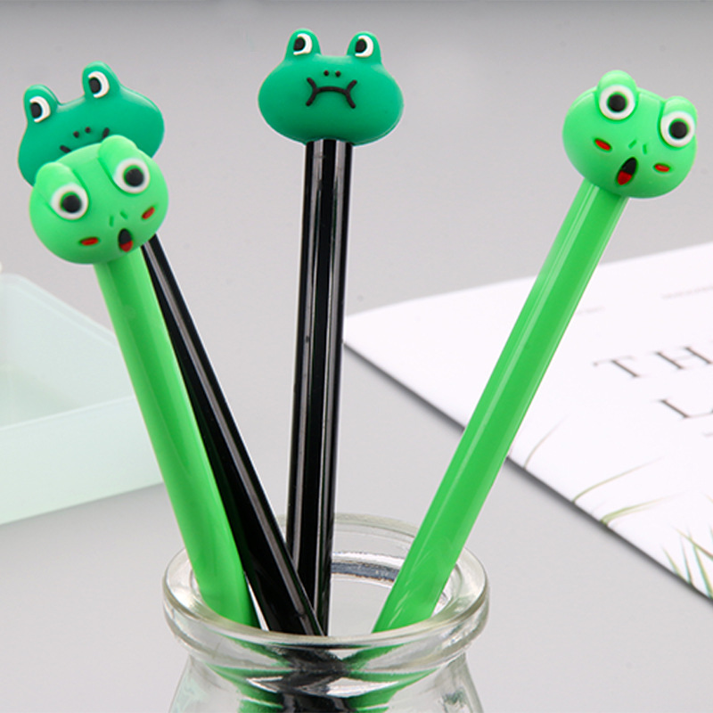 蛙 カエル形 ゲルインクボールペン 水性ボールペン 創意文具 黒インク