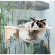 海外セレブ人気商品 おしゃれ 猫用ハンモック 実木 透明宇宙船 猫用寝床 吊り下げ 吸盤 ガラス製宇宙船