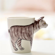 賞賛を受けるすごいですね  3D立体動物カップ マグカップ 手描き 陶磁器カップ コーヒーカップ