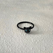 黒の指輪 レディース 新作 指輪 ァッションかわいい 猫リング 猫 アクセサリー  猫の雑貨