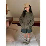 ★Girls★　子供ジャケット 　斜めジッパー　アウトドア　帽子付きジャケット　韓国キッズファッション