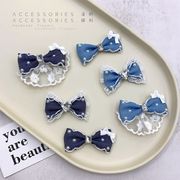 リボン　蝶結び　刺繍アプリッケ　手芸DIY アクセサリー材料　デコパーツ　ハンドメイド