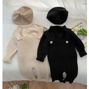 2023 秋冬新作 じゅんしょく 女の赤ちゃん 韓国版 ニットパンツ 外出着 上着+サロペット   セット 子供服