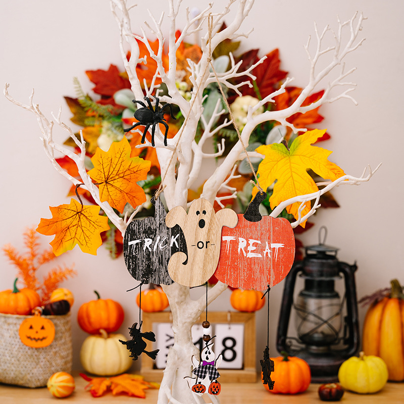 2種】ハロウィンオーナメント 紐付き 幽霊 水玉 壁飾り デコレーション