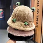 5色 かわいいカエルの帽子 冬用の帽子 暖かいぬいぐるみの帽子  ファッション  バケットハット