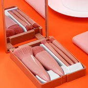 5点/セットメイクブラシ  ファッション ピンク人気 メイクブラシミラー付き 収納ボックス