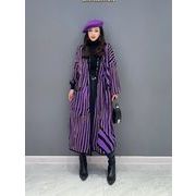 初回送料無料　ニットカーディガン　紫色コート　レーディスファション洋服　ロングカーディガン