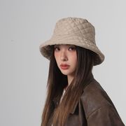 レディース帽子　バケットハット　キルティング　デザイン　韓国ファッション　秋冬　INS