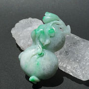 ミャンマー翡翠 如意×瓢箪 彫り物 【 一点もの 】 ひすい 翡翠 jade お守り 天然石 パワーストーン