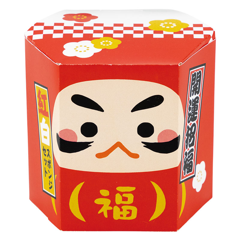 開運招福だるまさん 紅白スポンジセット 販促/キッチン雑貨/ノベルティ