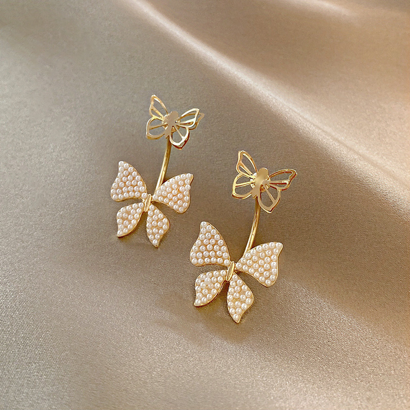 925 銀針 ファッション 真珠のイヤリング 可愛い 蝶のイヤリング 新作