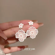 925銀針 春夏 ファッション 花のイヤリング 韓国風 ガーリーハートピアス