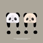 レディース帽子　ファー帽子　パンダ　リボン付き　韓国ファッション　かわいい