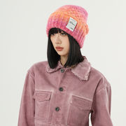 レディース帽子　ニットキャップ　グラデーション　韓国ファッション　秋冬　全5色