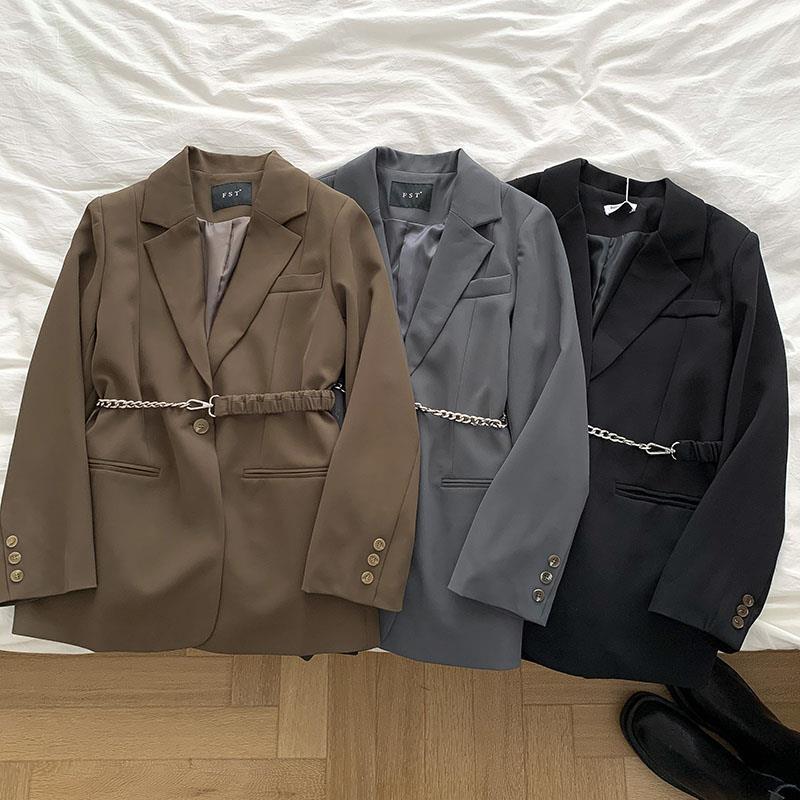 初回送料無料　長袖スーツコート　ベルト　レーディスファション洋服　オシャレトップス　人気商品
