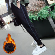 ベルベットの厚いスポーツパンツ女性韓国版ゆるい9分ハーレムパンツカジュアルパンツ
