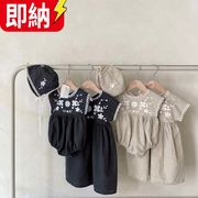 【24H即納可】韓国風子供服 ベビー服  男女兼用 おしゃれ ノースリーブ ロンパース 帽子付き