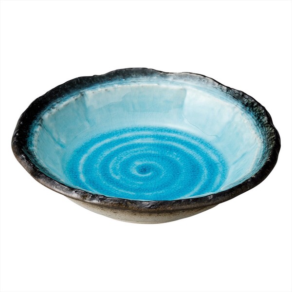 [器の杜] 藍染スカイ手造り6寸丸鉢[美濃焼 食器 陶磁器]