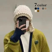 ニット帽子　フライトキャップ　レディース　韓国ファッション　デザイン　秋冬　全6色