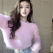 韓国の人気爆発  大人気 短いスタイル セーター ニットトップス 秋冬 スリム インナー アンダー 保温