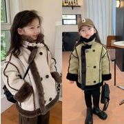 新作  韓国風子供服  キッズ  ベビー  トップス  男女兼用   厚手  コート  ジャケット  2色