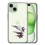 iPhone 15 Plus 側面ソフト 背面ハード ハイブリッド クリア ケース 戦闘機 F-15J 編隊飛行 ブレイク ！