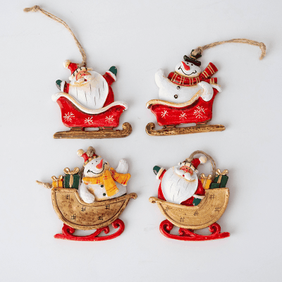 Christmas限定 おもちゃ クリスマス用品 掛け飾 サンタ 樹脂 橇 サンタクロース 雪だるま クリスマス飾り