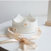 韓国風    誕生日の帽子   誕生日  記念日道具   装飾  撮影用具  キャップ  花柄 帽子  写真用品  3色