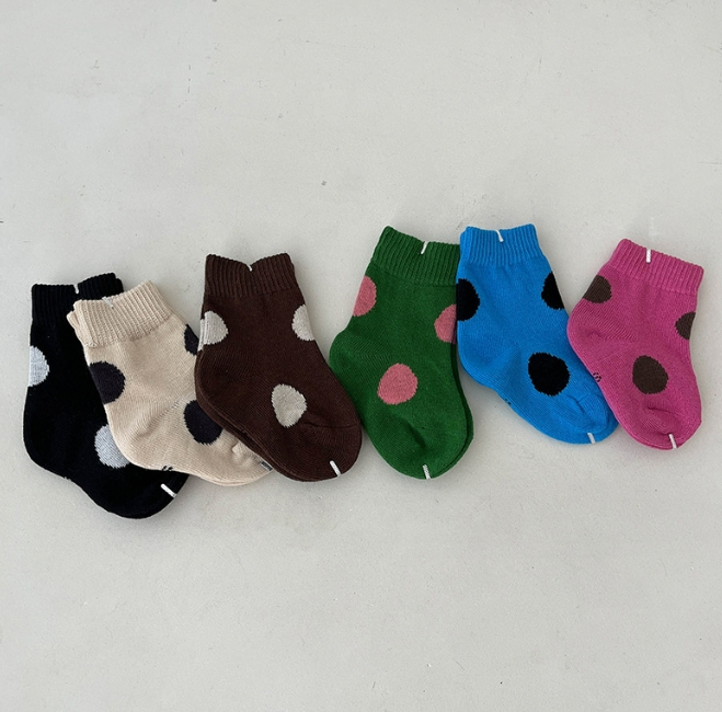 新作   韓国風   水玉 子供靴下   ソックス  赤ちゃんの靴下  子供ソックス  暖かい 6色