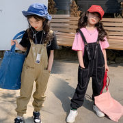 女の子、オーバーオール、夏子供服、韓国風、カジュアルパンツ