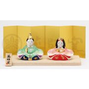 ★ひな祭りを飾る★ 縁起の良い雛人形【彩絵　座雛(華小紋)】