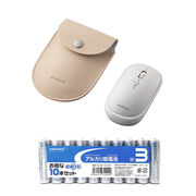 エレコム BlueLEDマウス薄型Bluetooth対応4ボタンポーチ付ホワイト