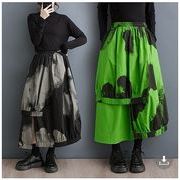 【秋冬新作】ファッションスカート♪グリーン/ブラック2色展開◆