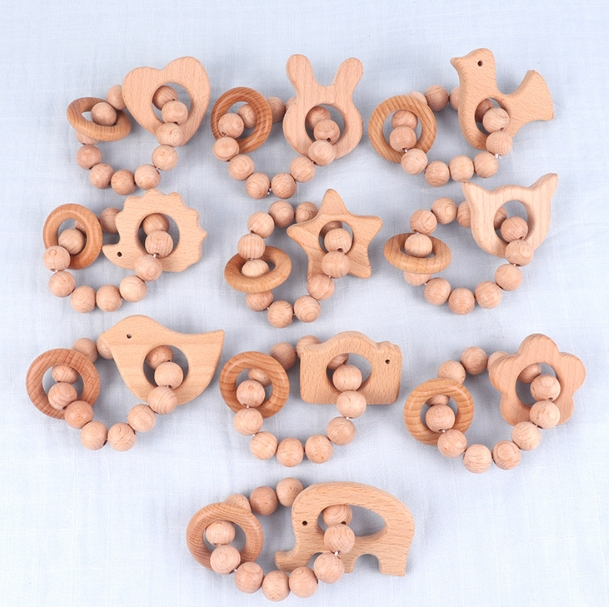 韓国風    木製  知育玩具 ベビー用品 おもちゃ ベビー用玩具 赤ちゃん 手握る玩具 歯固め  10色