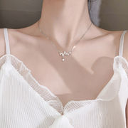 かわいい ダイヤモンド心電図ペンダントネックレス  女性 アクセサリー 韓国ファッション人気のネックレス