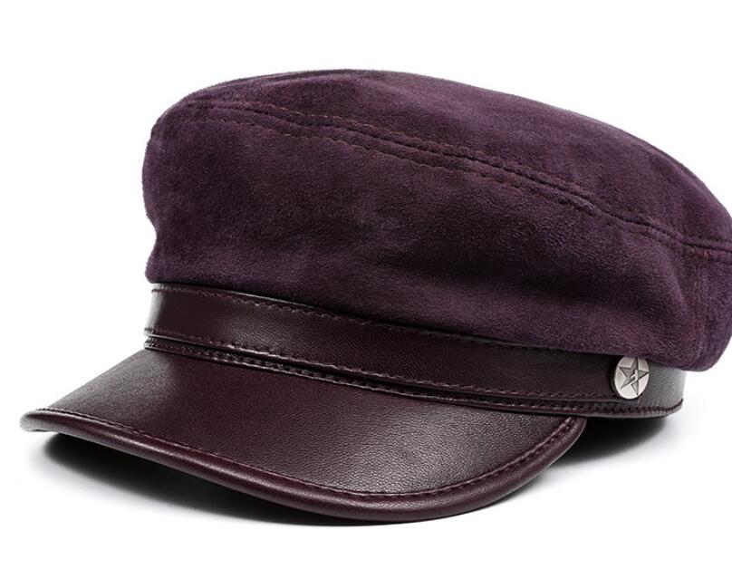 冬 革の帽子 短いつばの帽子 日よけ帽 モノクロの帽子 厚いフラットシルクハット レディース帽子