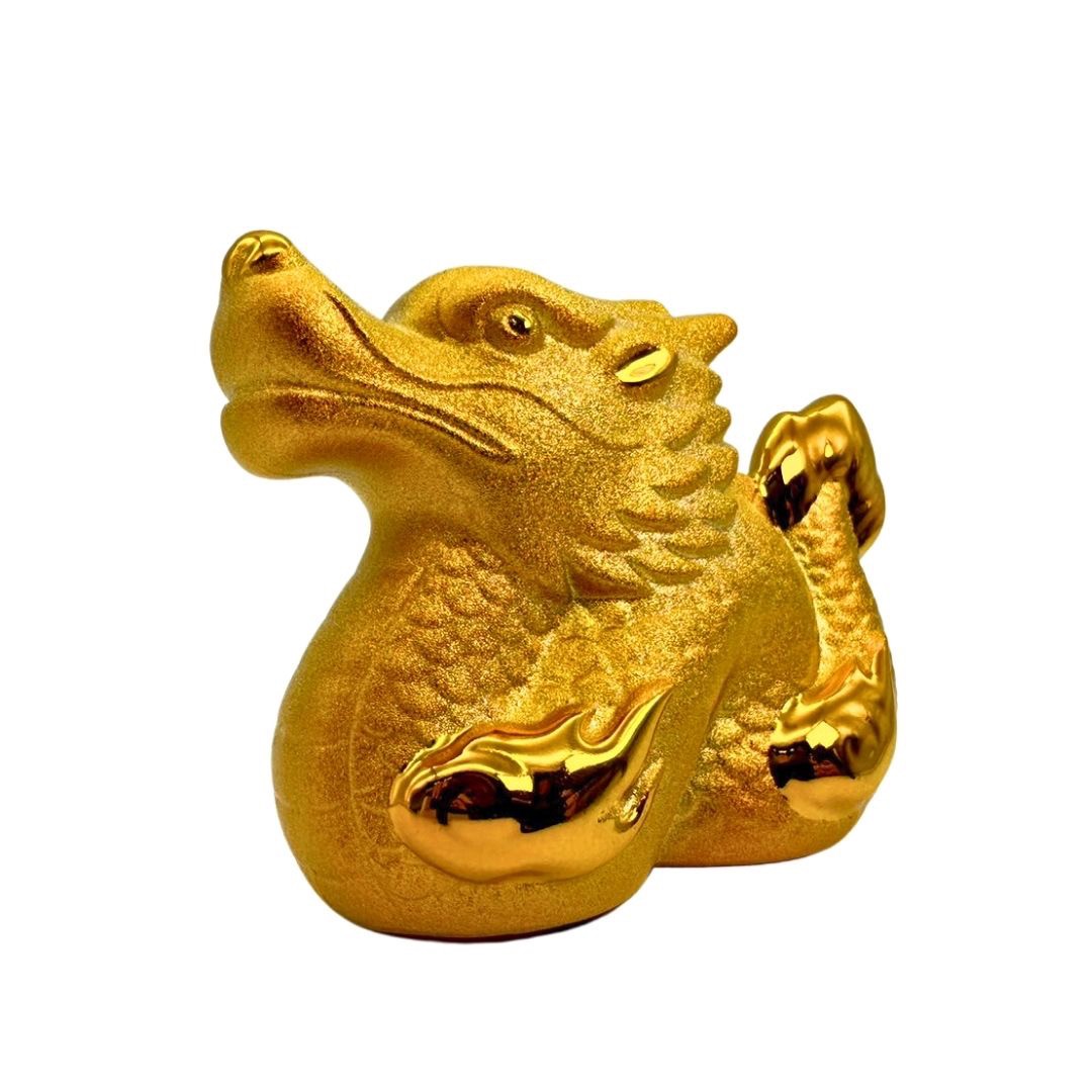 ドラゴン持ち手付き金属花器