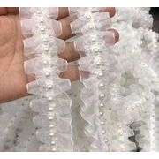 シフォンレース　ギャザー　フリル　生地　飾りハンドメイド　裁縫素材　リボン手芸材料  DIY素材幅3.8cm