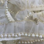 シフォンレース　ギャザー　フリル　生地　飾りハンドメイド　裁縫素材　リボン手芸材料  DIY素材幅4cm